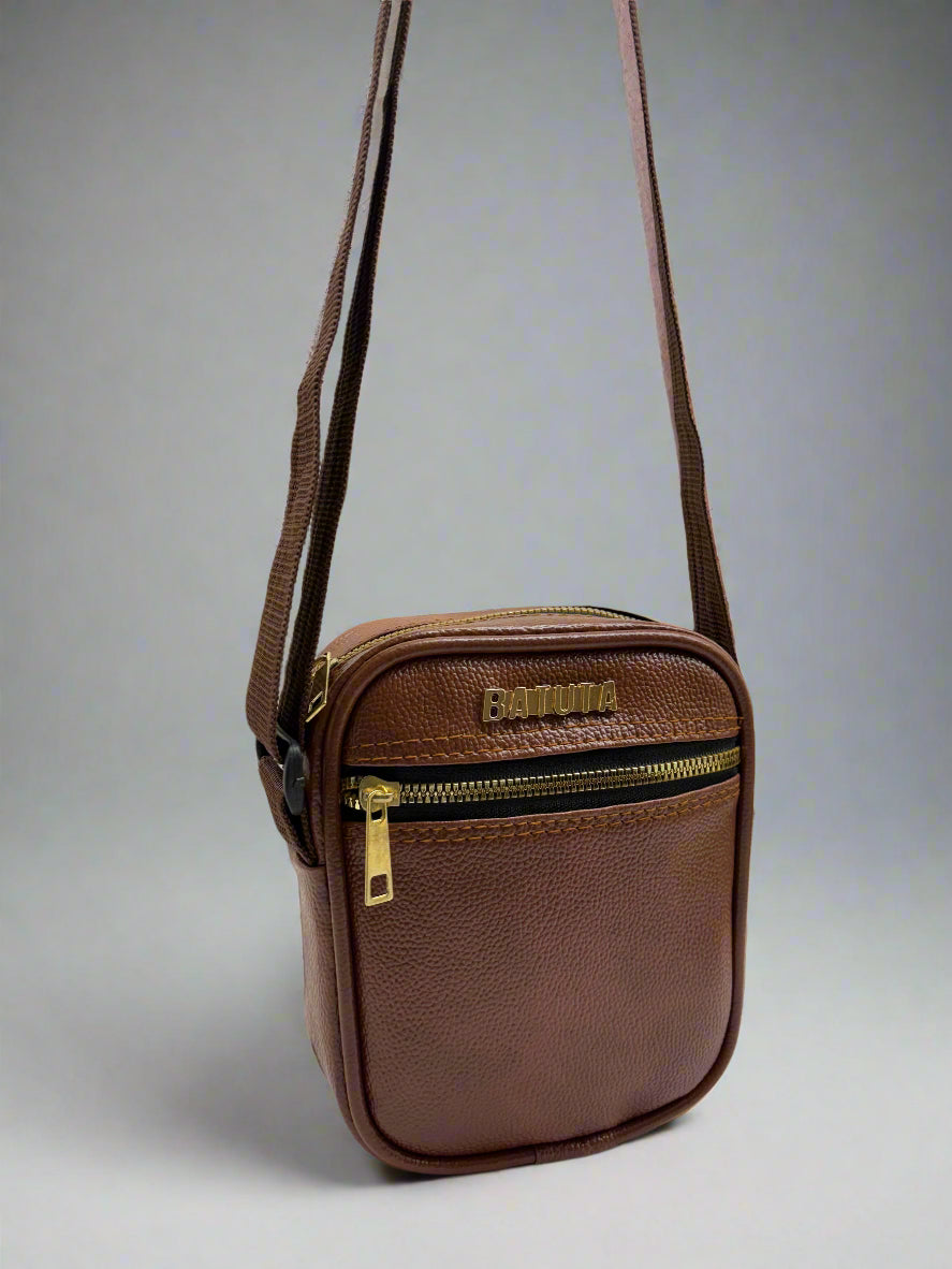 Men's and Women's Genuine Leather Sling Bag | Crossbody Shoulder Bag for Travel & Office | Vegan Leather Bag with Adjustable Strap & Spacious Design