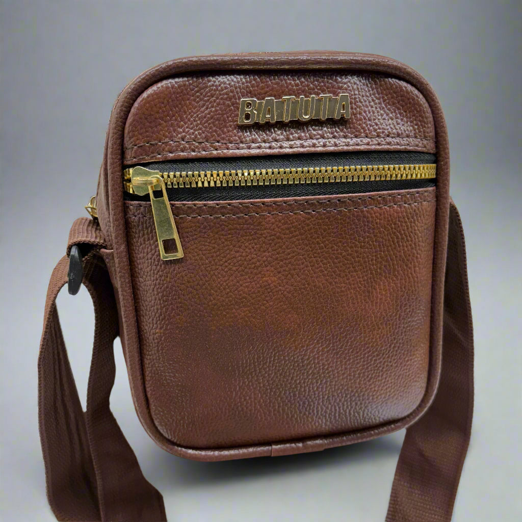 Men's and Women's Genuine Leather Sling Bag | Crossbody Shoulder Bag for Travel & Office | Vegan Leather Bag with Adjustable Strap & Spacious Design