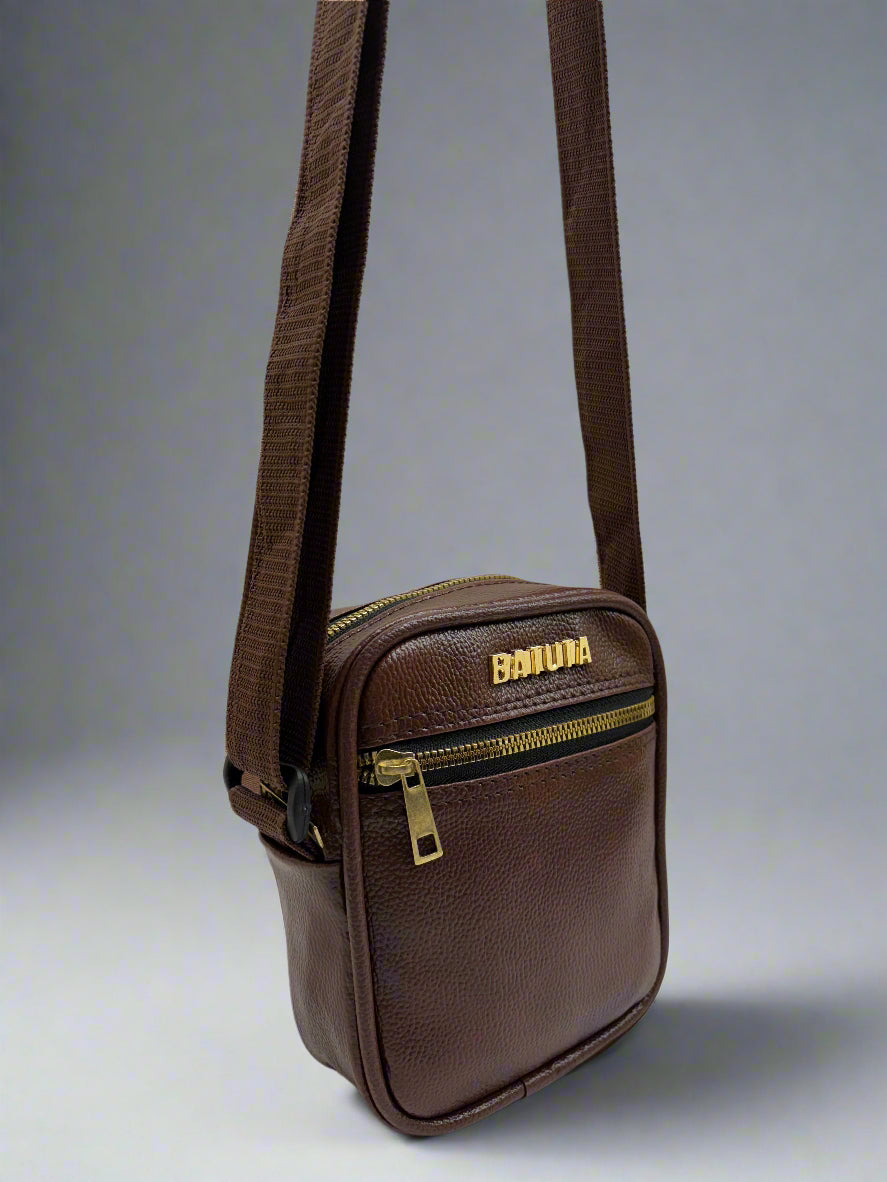 Men's and Women's Genuine Leather Sling Bag | Crossbody Shoulder Bag for Travel & Office | Vegan Leather Bag with Adjustable Strap & Spacious Design