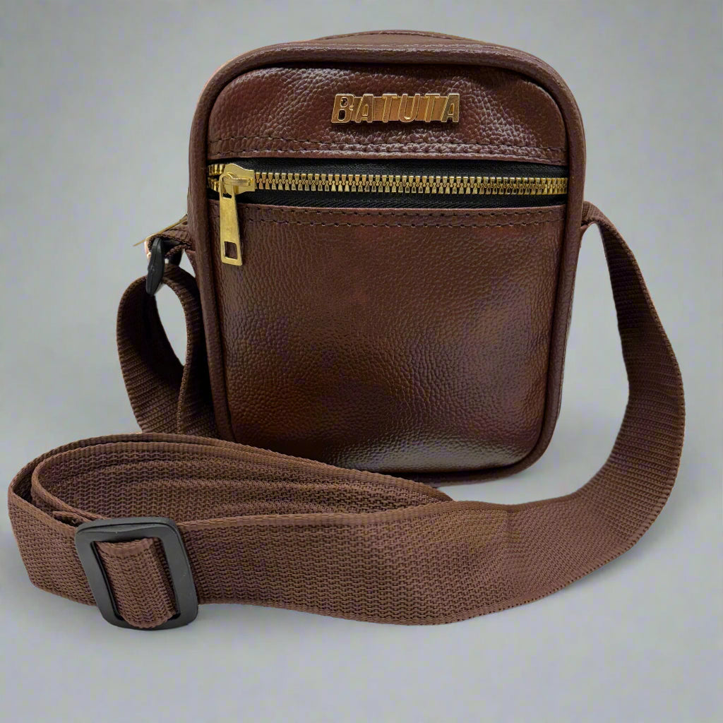 Men's and Women's Genuine Leather Sling Bag | Crossbody Shoulder Bag for Travel & Office | Vegan Leather Bag with Adjustable Strap & Spacious Design