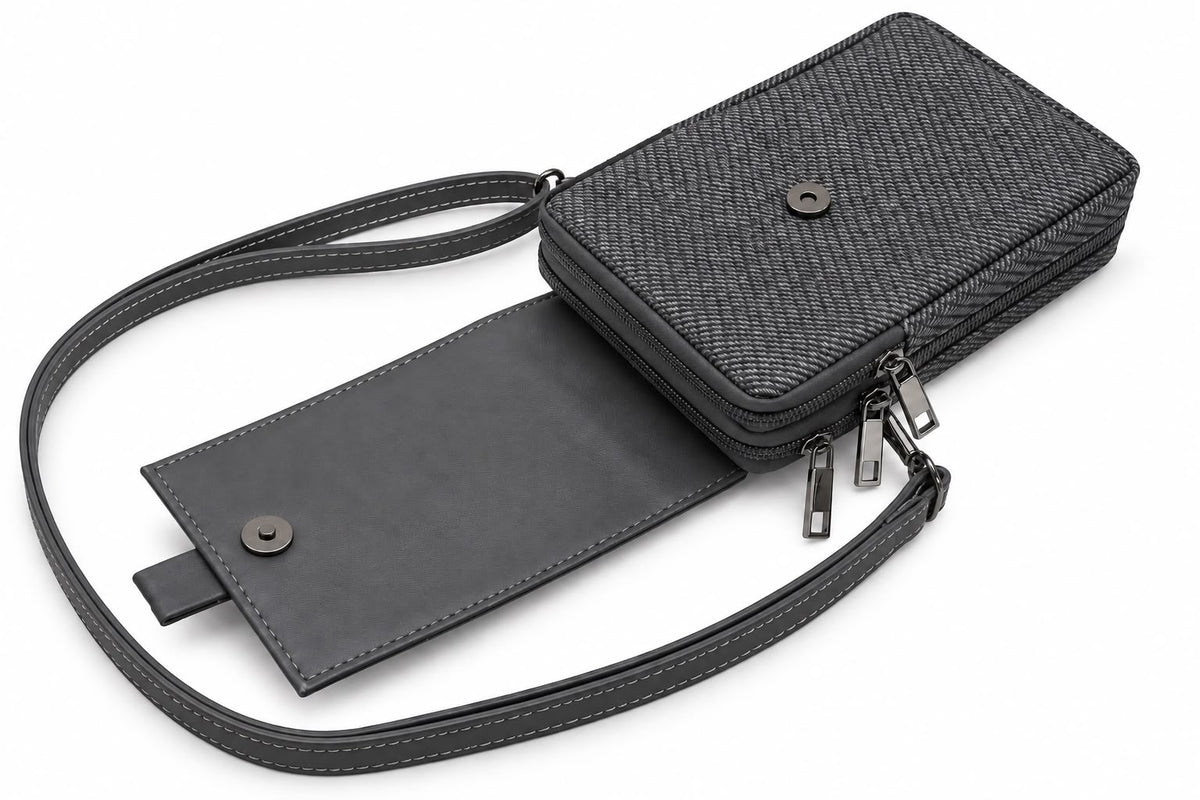 BATUTA HUB Women’s Mobile Sling Bag Crossbody Bag | Compact Double Zipper Shoulder Bag for Phone, Cards & Essentials | Stylish Everyday Mini Sling Purse
