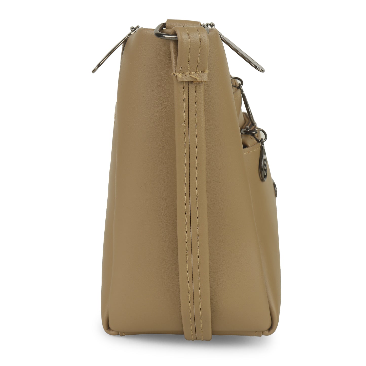 BATUTA Women's Multi-Zipper Sling Bag, PU Leather Crossbody Purse,