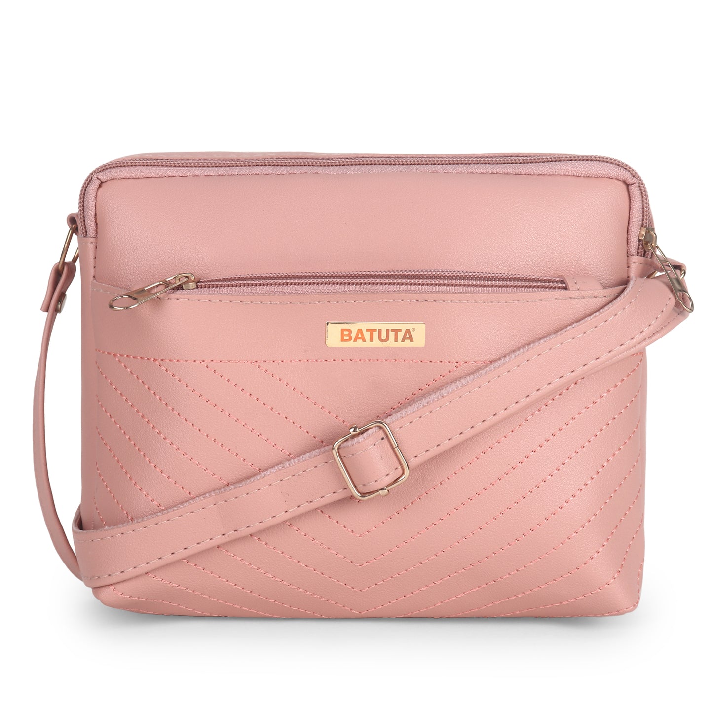 Women's Girls Quilted Cross Body Sling Bag with Height Adjustable Belt