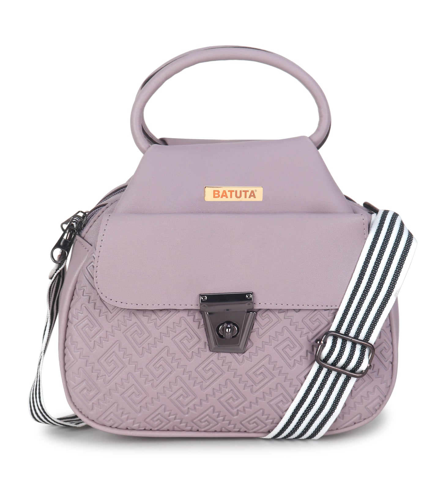 Women's Multi-Zipper Sling Bag, PU Leather Crossbody Purse,