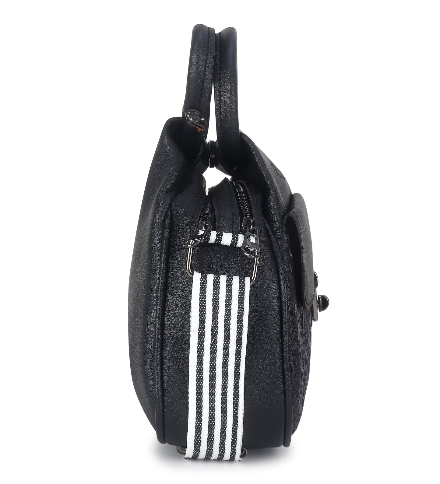 Women's Multi-Zipper Sling Bag, PU Leather Crossbody Purse,