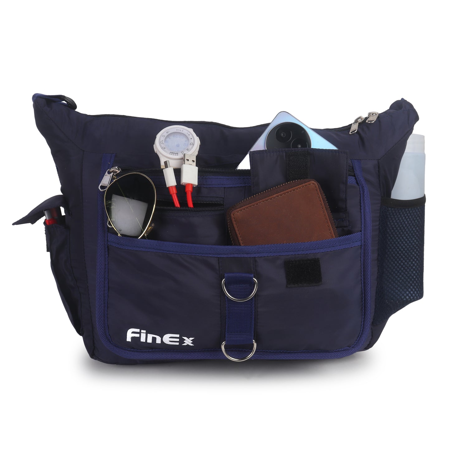 Cross body Sling Bag, Black, Multiple Pockets, Adjustable Shoulder Strap