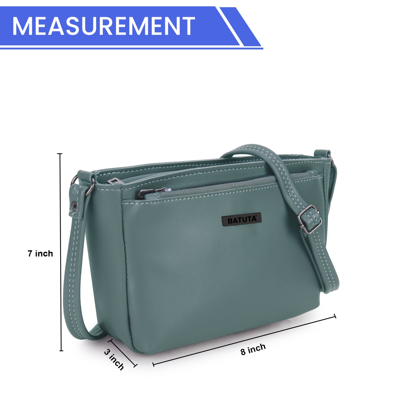 BATUTA Women's Girls Cross Body Sling Bag with Height Adjustable Belt