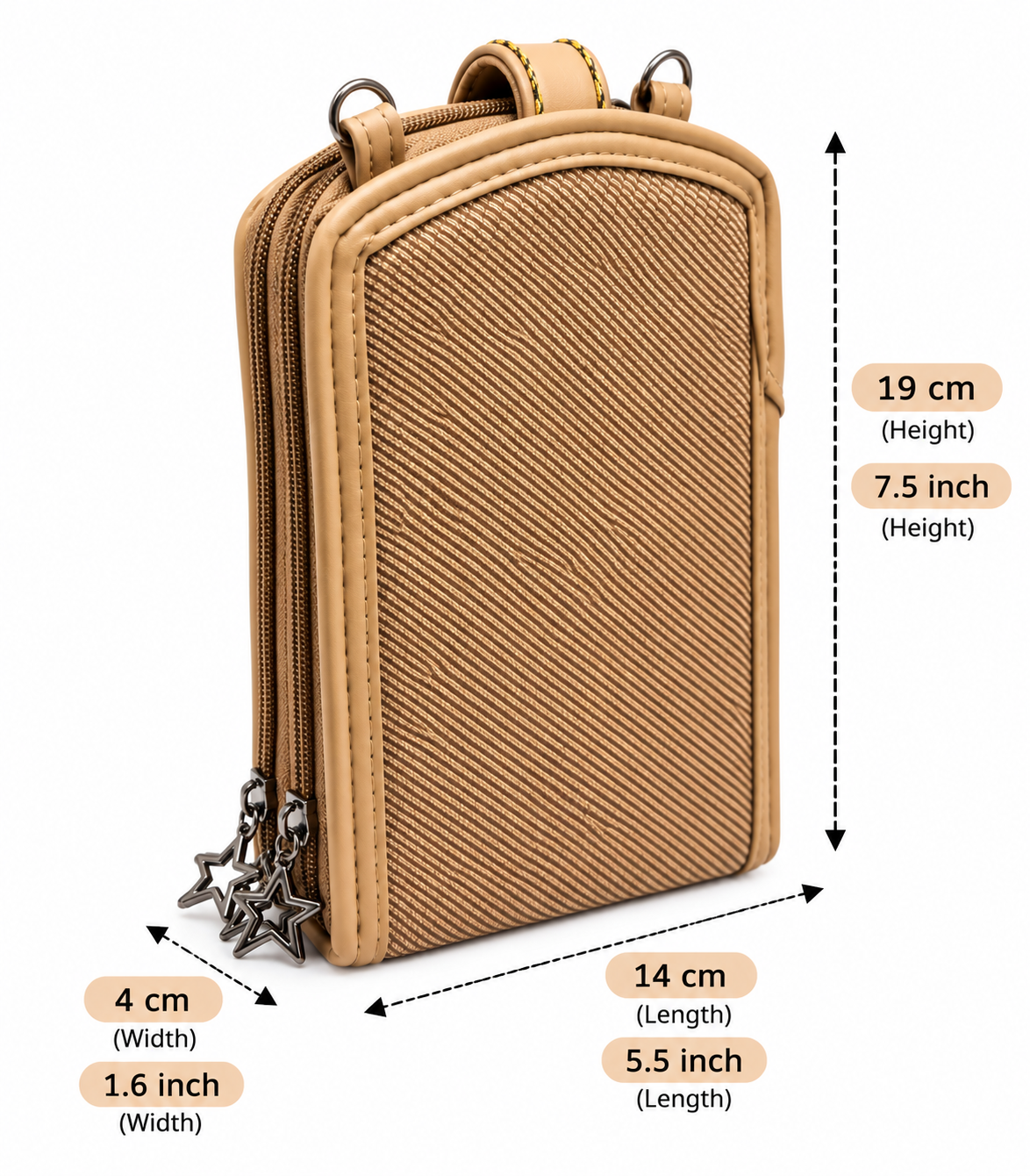 Women’s Sling Bag with Adjustable Strap | Stylish 2-Zip Crossbody Bag for Daily Use | Compact Shoulder Bag with Multiple Compartments