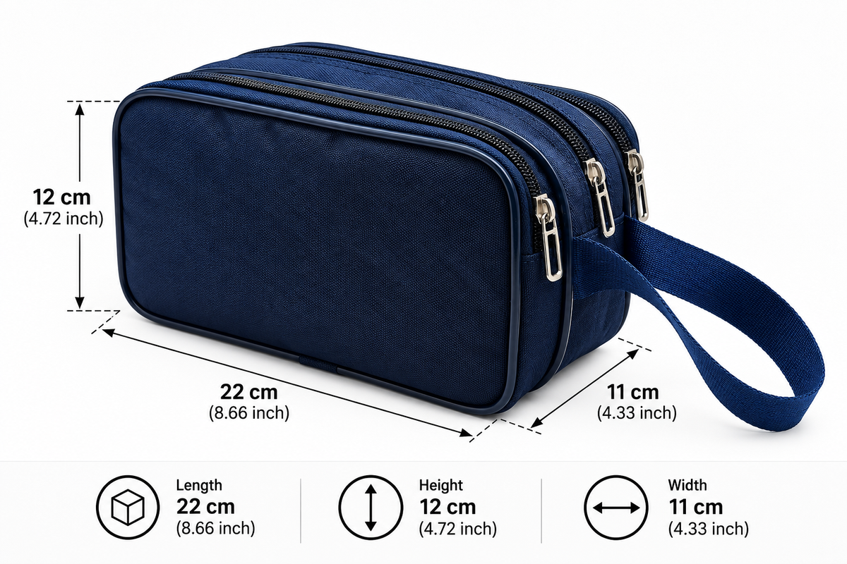 BATUTA Men’s Shaving Kit Bag, Multi Compartment Travel Grooming Organizer Pouch