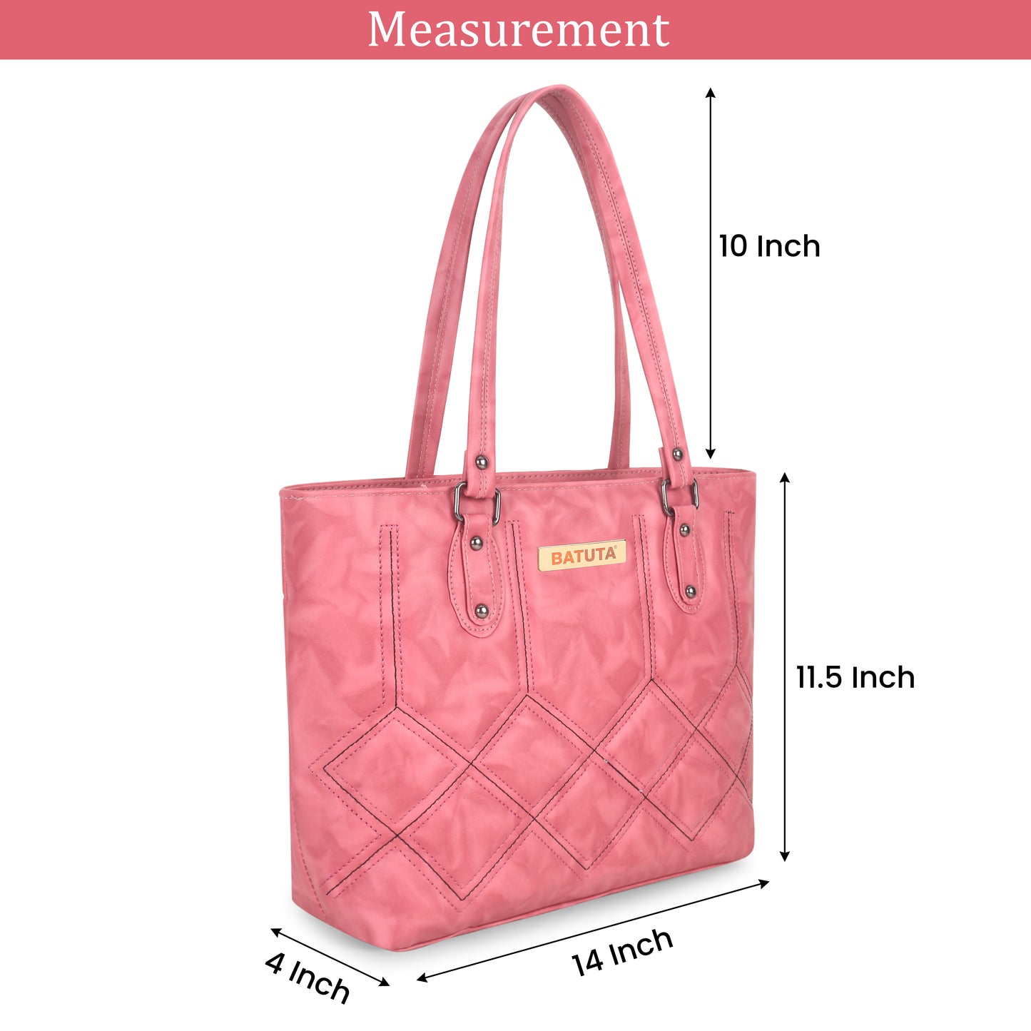 BATUTA Large Hobo Shoulder Bag, Multi-Compartment Ladies Handbag, Office and College Tote,