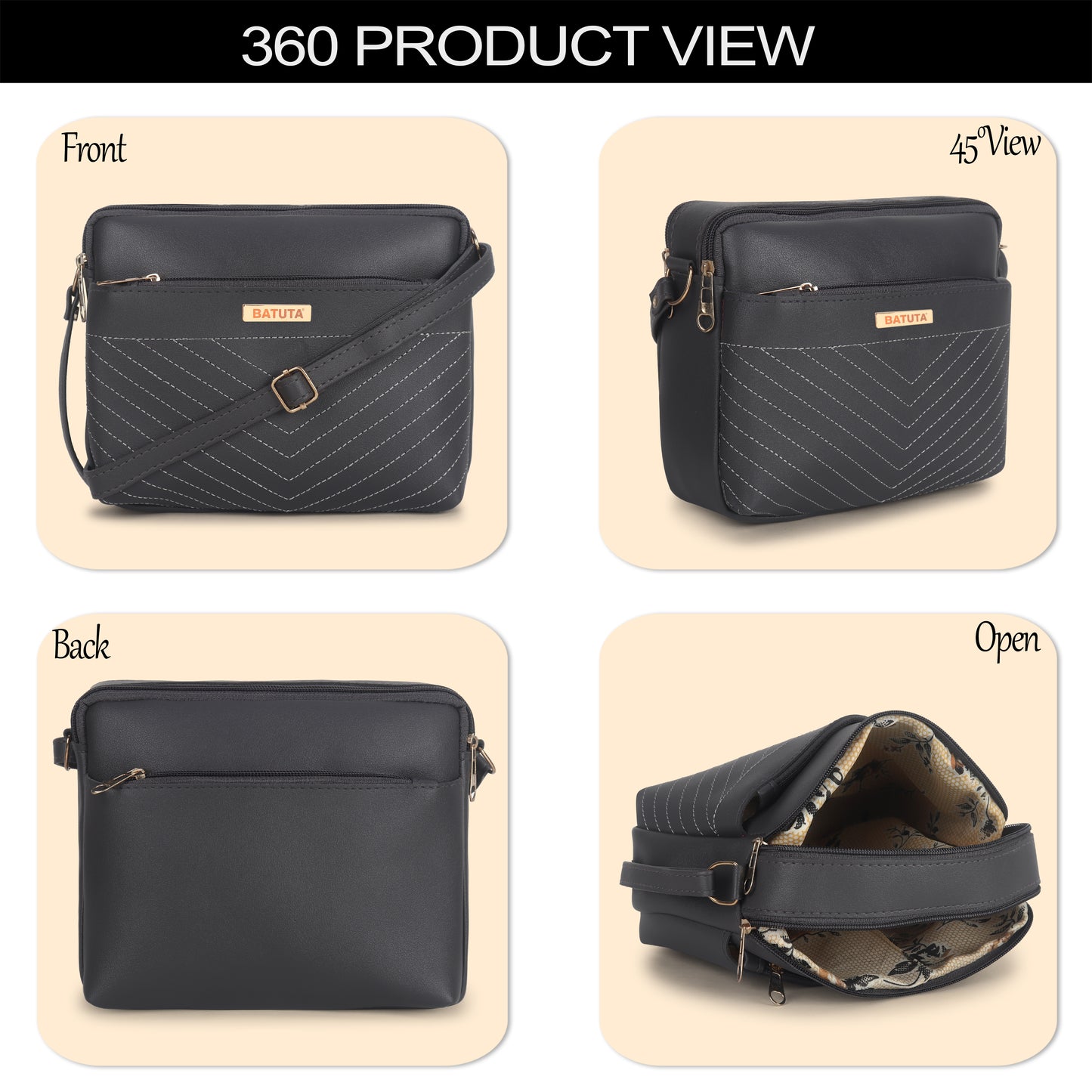 Women's Girls Quilted Cross Body Sling Bag with Height Adjustable Belt