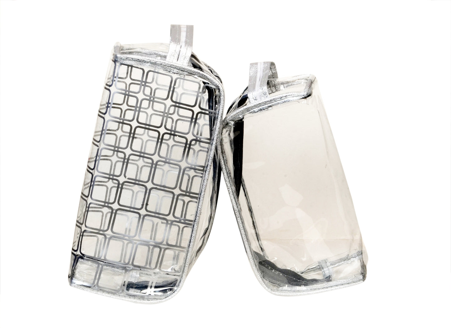 BATUTA Transparent Cosmetic Pouch Makeup Jewellery Organizer Pouch Accessories Organizers Pouch Makeup Kits Set of 2 Pouch Zippered Toiletry Bag for Men & Women