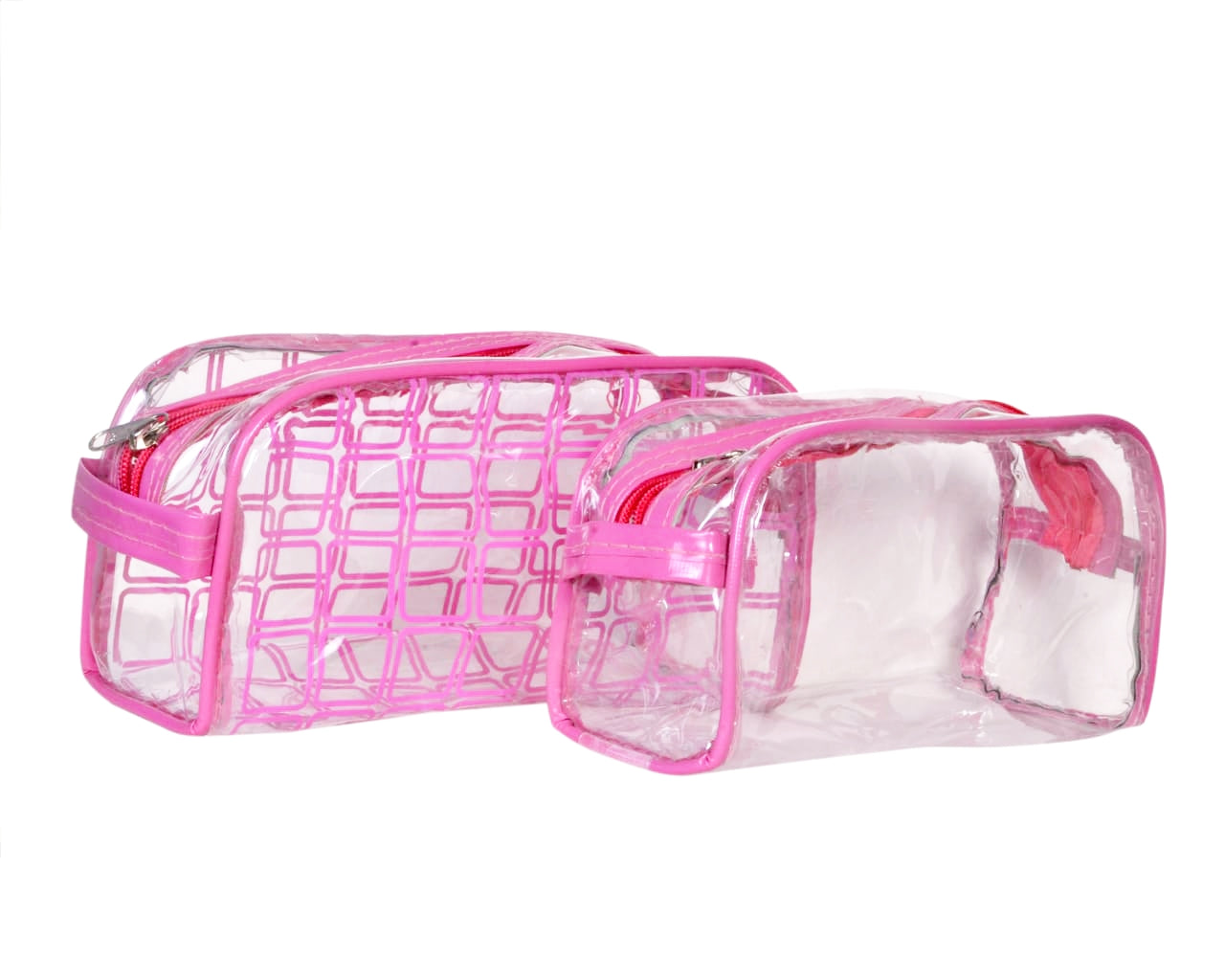 BATUTA Transparent Cosmetic Pouch Makeup Jewellery Organizer Pouch Accessories Organizers Pouch Makeup Kits Set of 2 Pouch Zippered Toiletry Bag for Men & Women