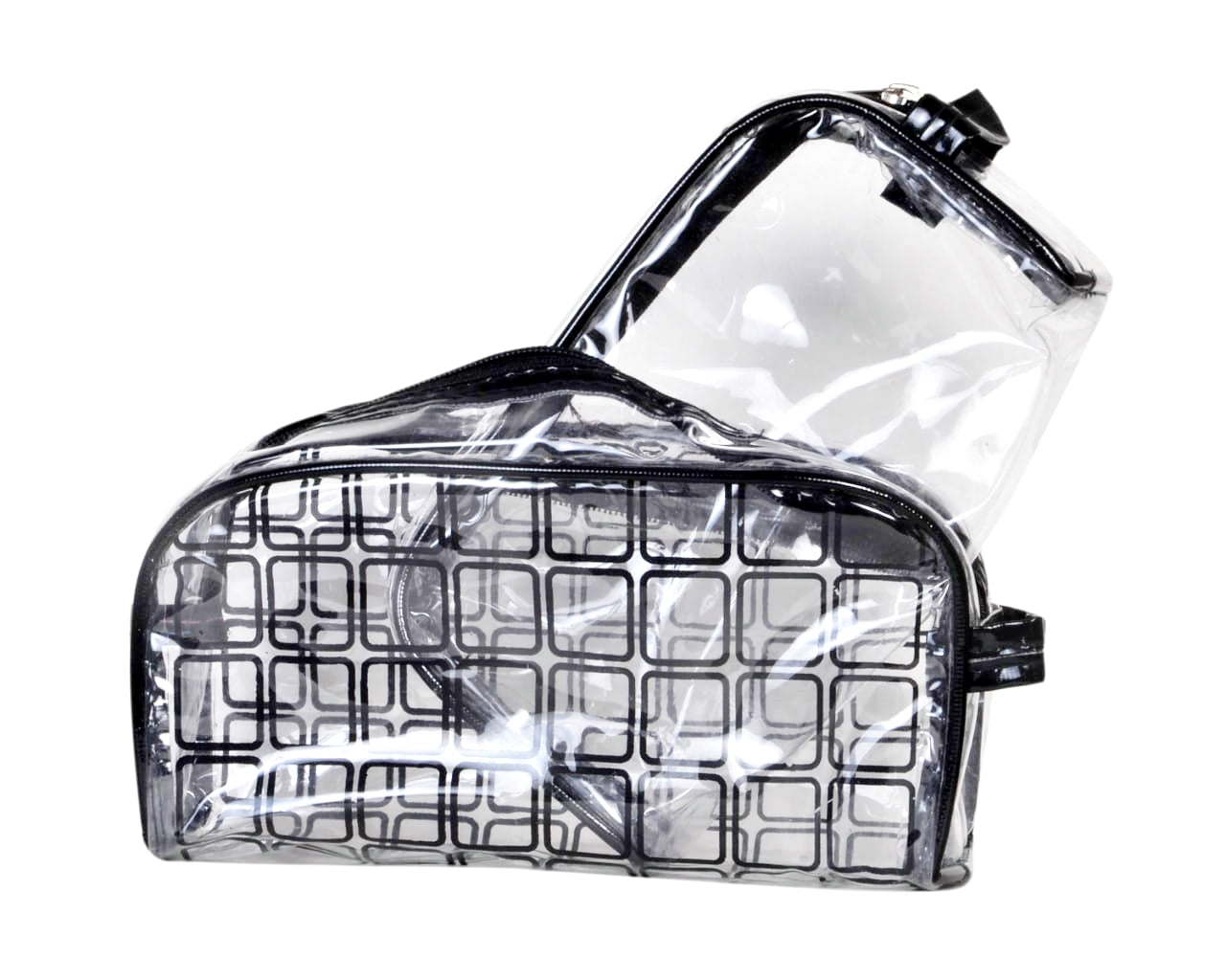 BATUTA Transparent Cosmetic Pouch Makeup Jewellery Organizer Pouch Accessories Organizers Pouch Makeup Kits Set of 2 Pouch Zippered Toiletry Bag for Men & Women