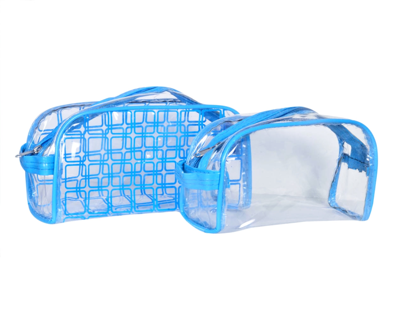 BATUTA Transparent Cosmetic Pouch Makeup Jewellery Organizer Pouch Accessories Organizers Pouch Makeup Kits Set of 2 Pouch Zippered Toiletry Bag for Men & Women