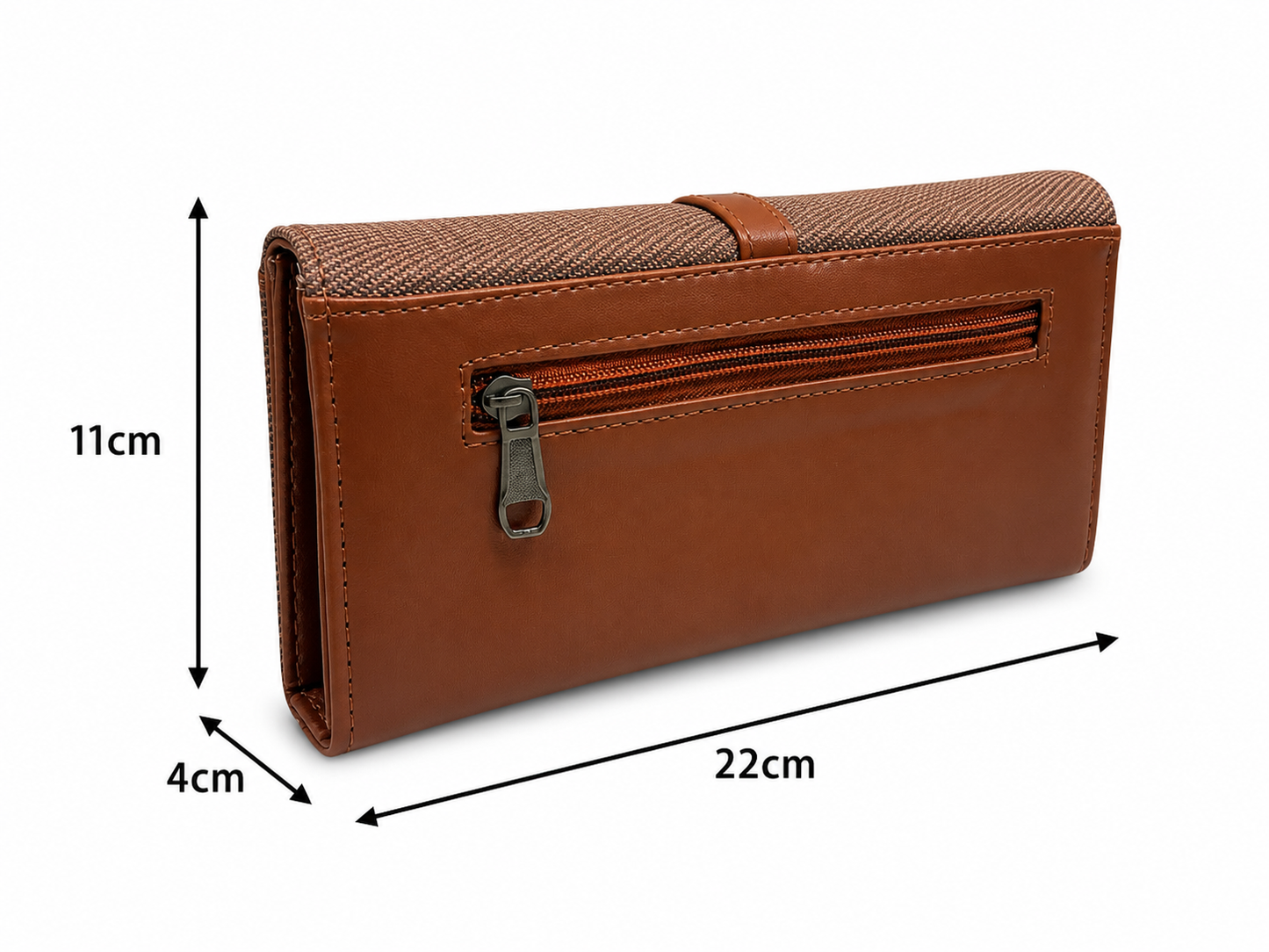 BATUTA HUB Women’s Premium Textured Leatherette Clutch Wallet | Long Ladies Purse with Multiple Card Slots, Zip Pocket & Magnetic Closure | Stylish Wallet for Women