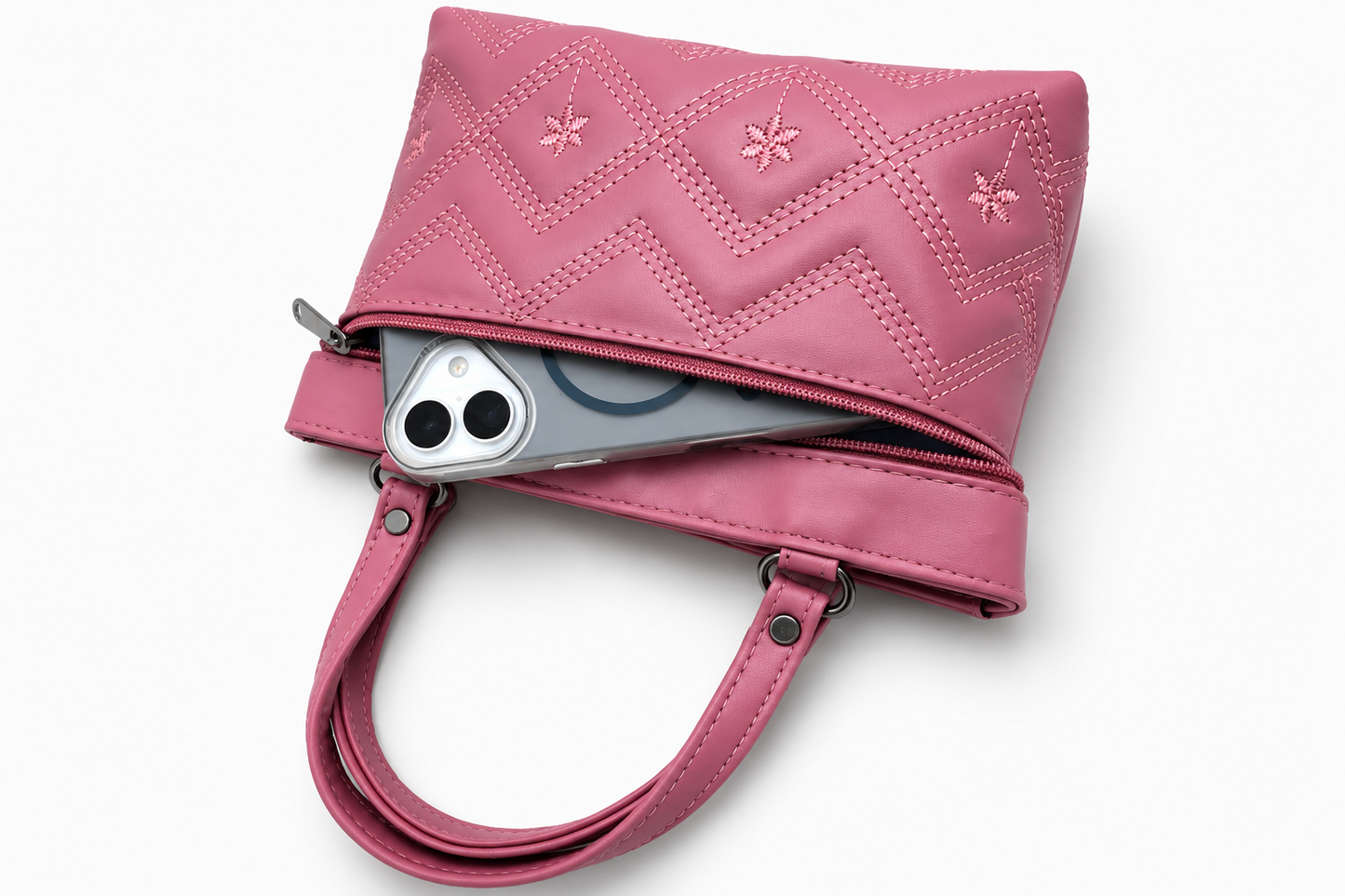 Women Stylish PU Leather Handbag | Small Tote Bag for Daily Use | Zipper Closure Hand Purse for Girls & Women