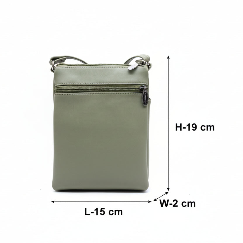 Women Crossbody Sling Bag | Premium PU Leather Small Side Bag for Girls & Ladies | Adjustable Strap | Multiple Zipper Pockets | Lightweight Daily Use Purse