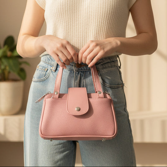 Women Mini Handbag with Sling Strap | Small Stylish Hand Carry Bag | Multi Compartment