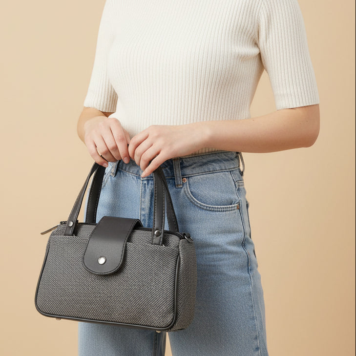 Women Mini Handbag with Sling Strap | Small Stylish Hand Carry Bag | Multi Compartment