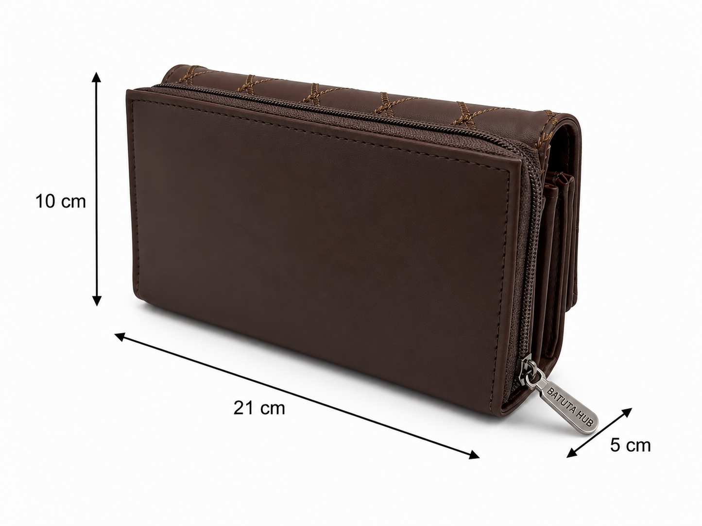 BATUTA Women’s Long Wallet | PU Leather Clutch Wallet for Women | 2 Zip | Multiple Card Slots | Cash & Mobile Holder