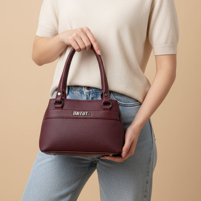 BATUTA HUB Small Hand Bag for Women, PU Leather, Stylish and Lightweight, Top Hand Held Bag