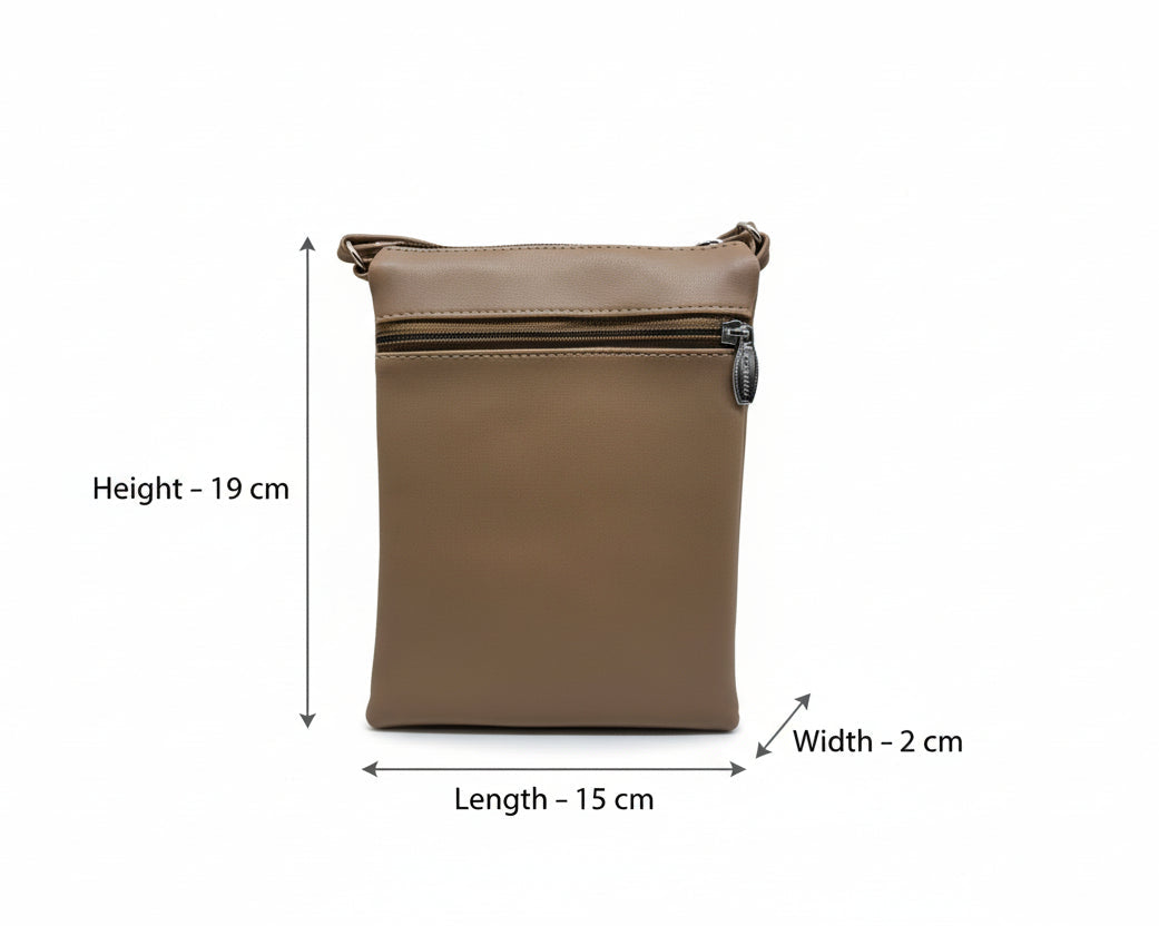 Women Crossbody Sling Bag | Premium PU Leather Small Side Bag for Girls & Ladies | Adjustable Strap | Multiple Zipper Pockets | Lightweight Daily Use Purse