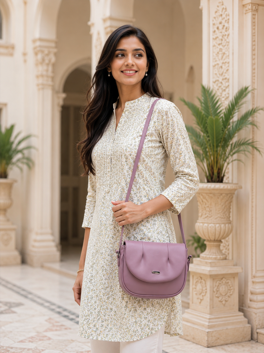 Elegant Flap Closure Crossbody Shoulder Bag with Multiple Compartments