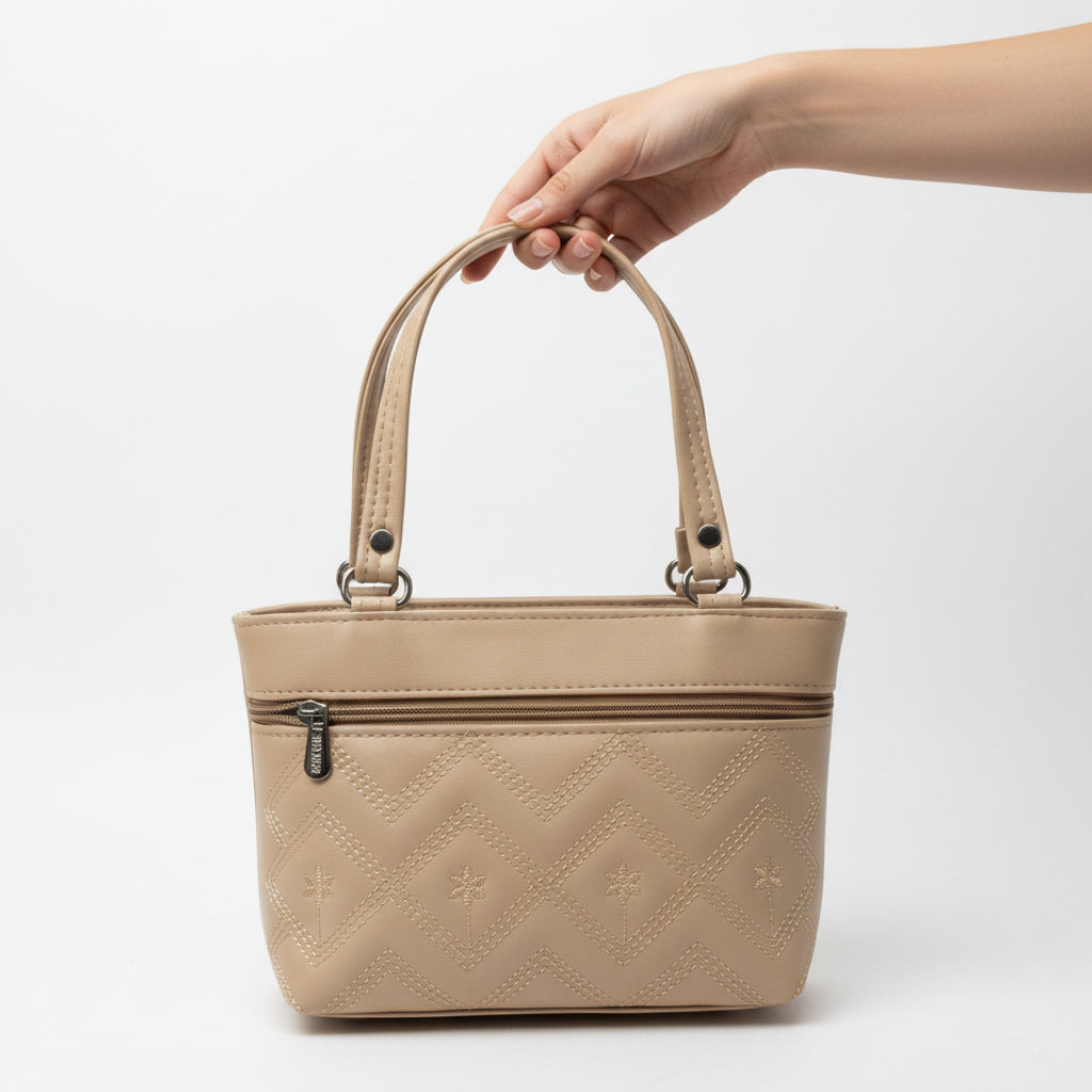 Women Stylish PU Leather Handbag | Small Tote Bag for Daily Use | Zipper Closure Hand Purse for Girls & Women