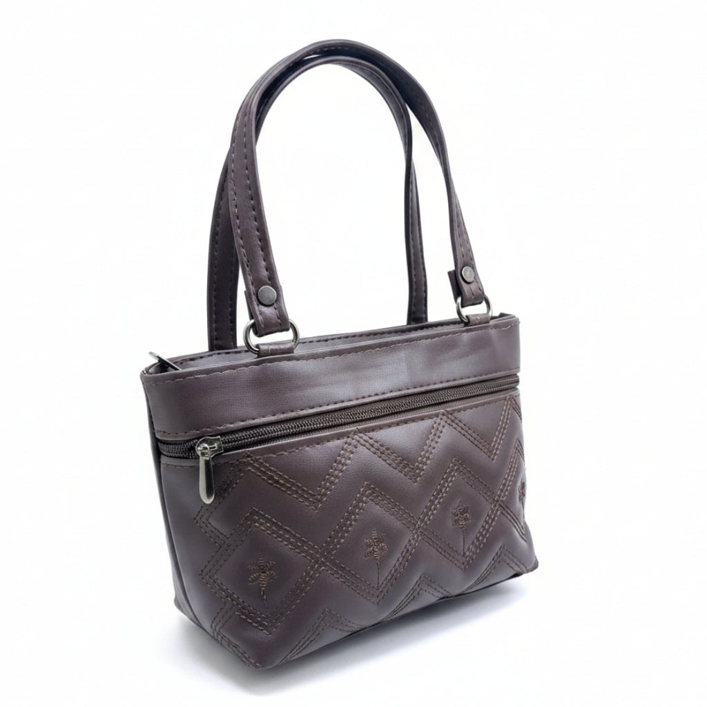 Women Stylish PU Leather Handbag | Small Tote Bag for Daily Use | Zipper Closure Hand Purse for Girls & Women