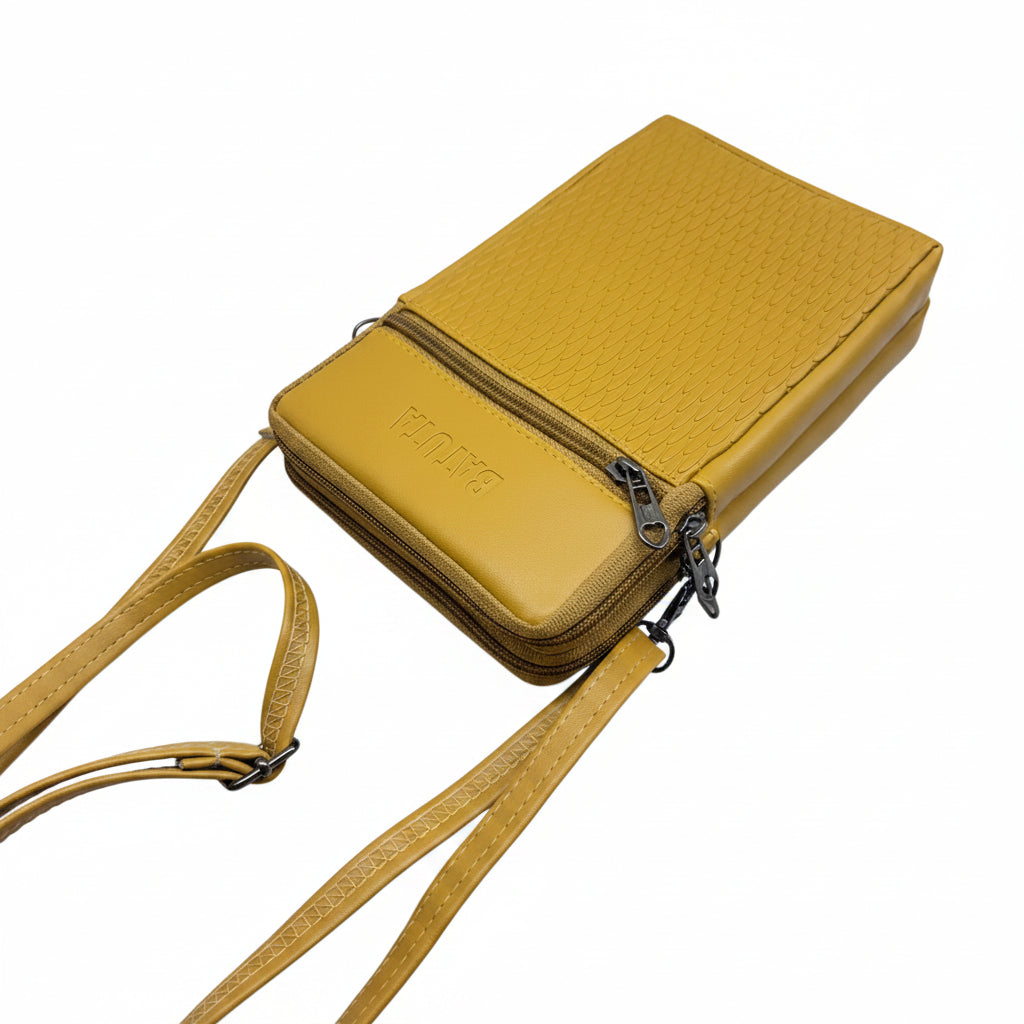 BATUTA HUB Women Crossbody Sling Bag | Premium PU Leather Small Size Bag for Girls & Ladies | Adjustable Strap | Multiple Zipper Pockets | Lightweight Daily Use Purse