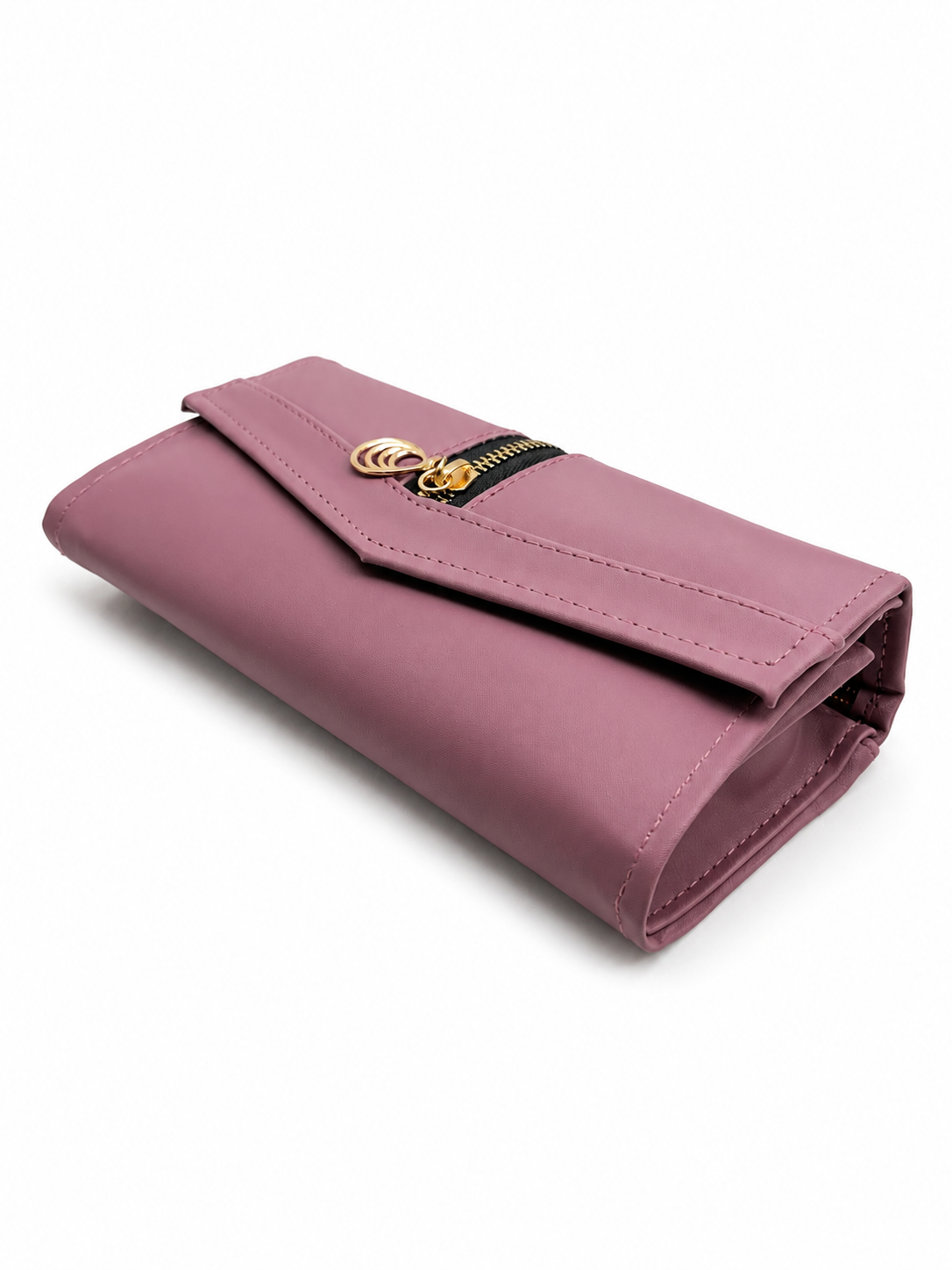 Elegant Women’s Multi-Compartment Long Wallet with Zipper Pocket & Magnetic Closure