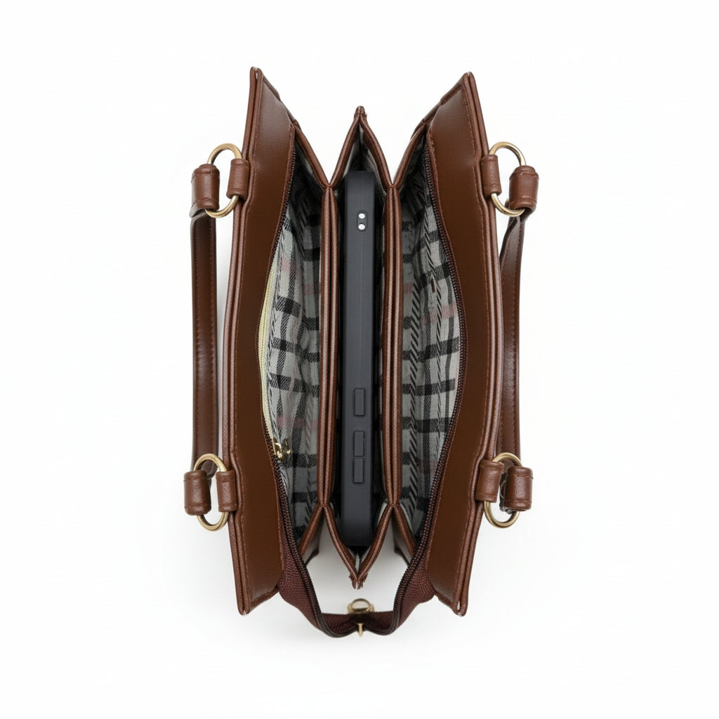 BATUTA Luxury Leather Large Capacity Bag for Women – Stylish PU Leather Satchel Handbag with Multiple Pockets Perfect Travel Bag for Women and Girls