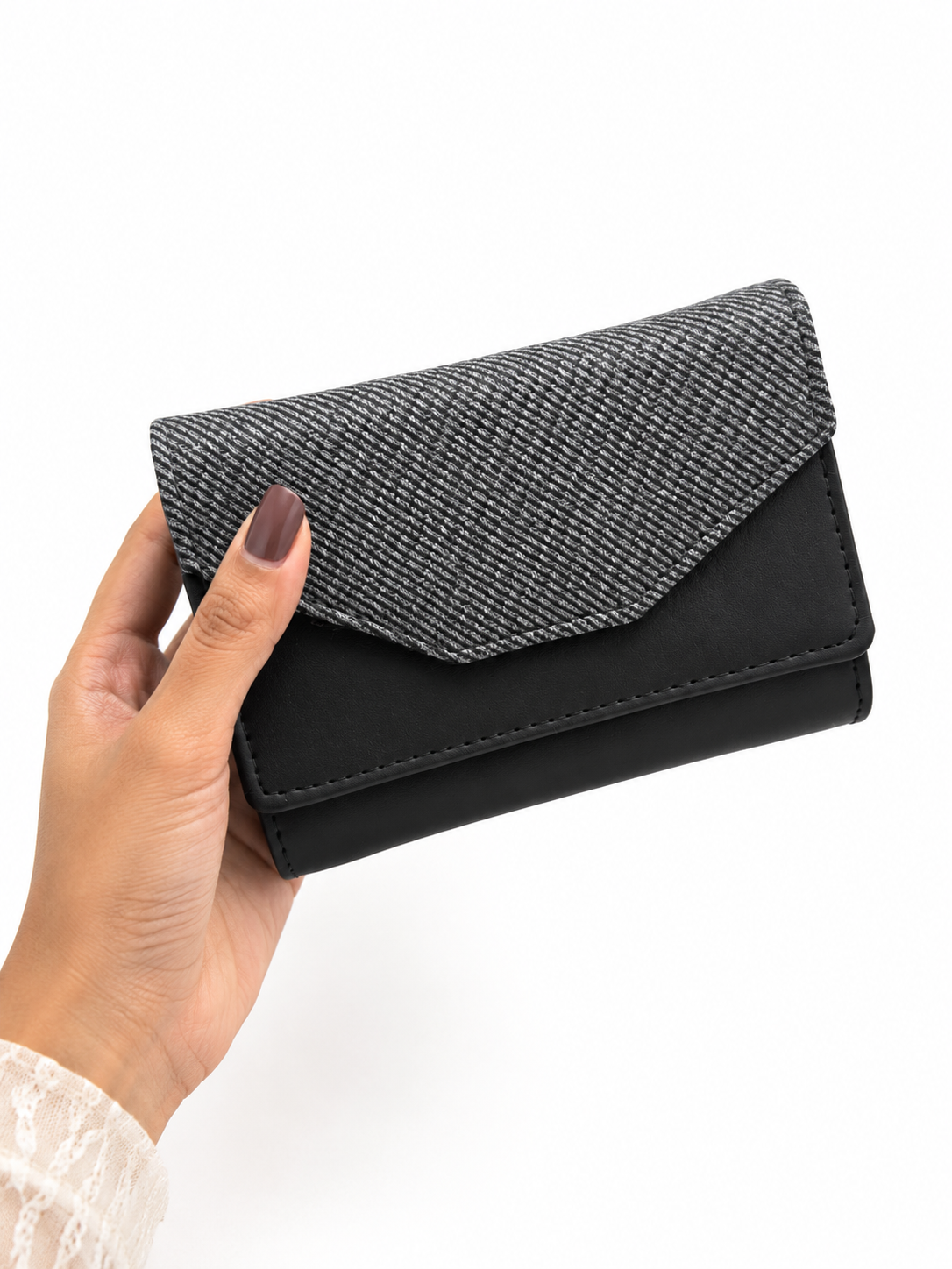 BATUTA Women Bi-Fold PU Leather Wallet | Card Holder | Coin Pocket | Compact Ladies Wallet | Olive Grey