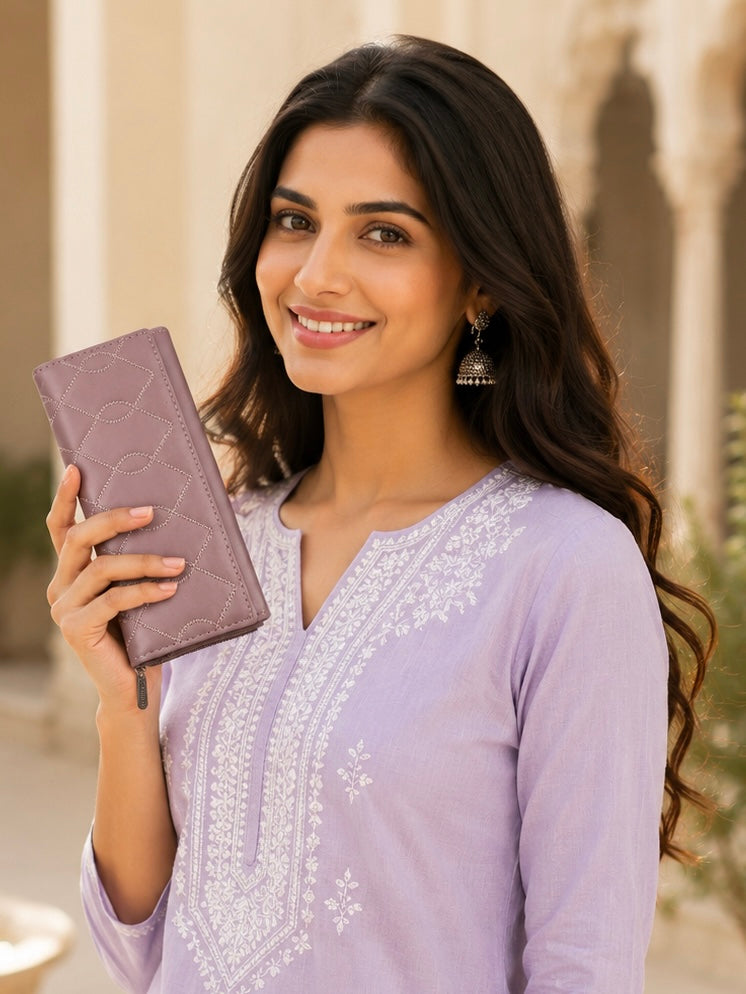 BATUTA Women’s Long Wallet | PU Leather Clutch Wallet for Women | 2 Zip | Multiple Card Slots | Cash & Mobile Holder