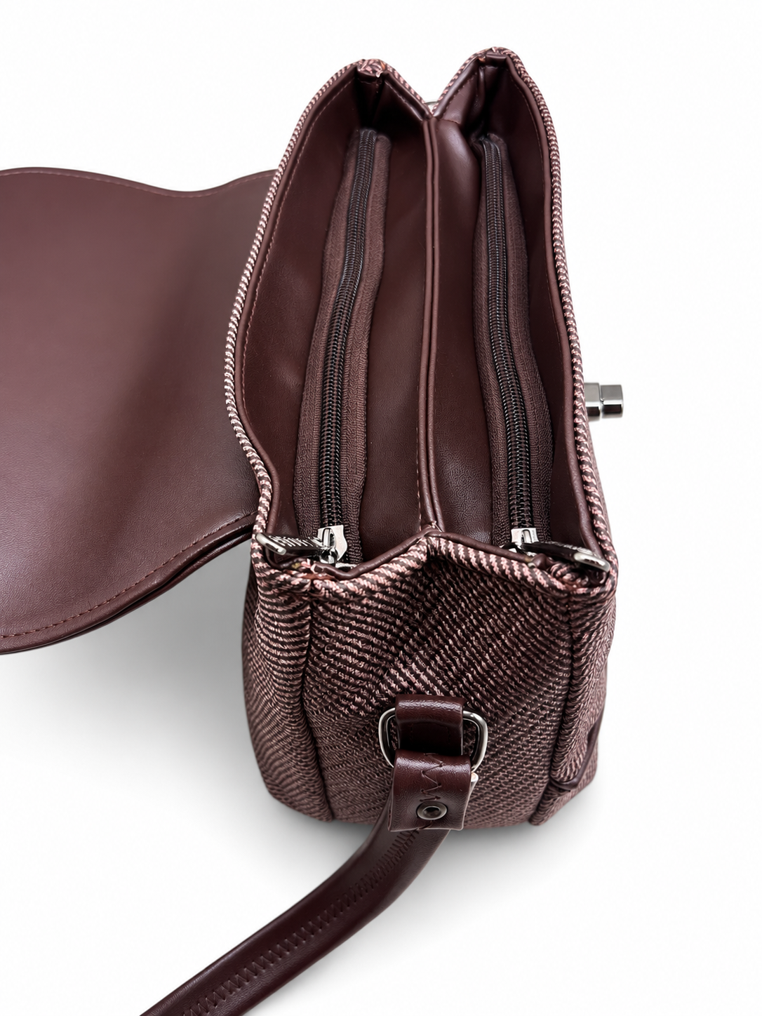 Women’s Stylish Textured Sling Bag | Crossbody Shoulder Bag with Magnetic Flap Closure | Multi-Compartment Everyday Handbag