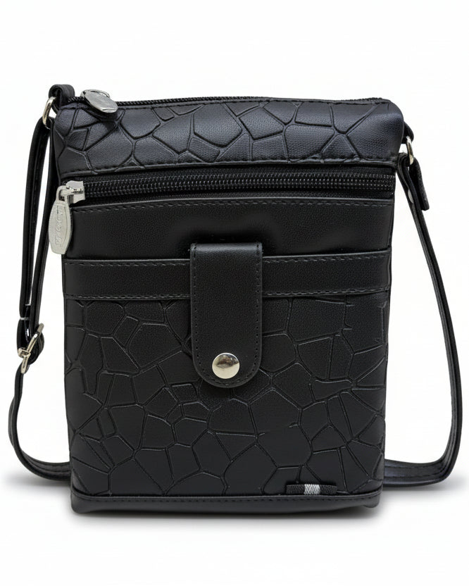 Women Crossbody Sling Bag | Premium PU Leather Small Side Bag for Girls & Ladies | Adjustable Strap | Multiple Zipper Pockets | Lightweight Daily Use Purse