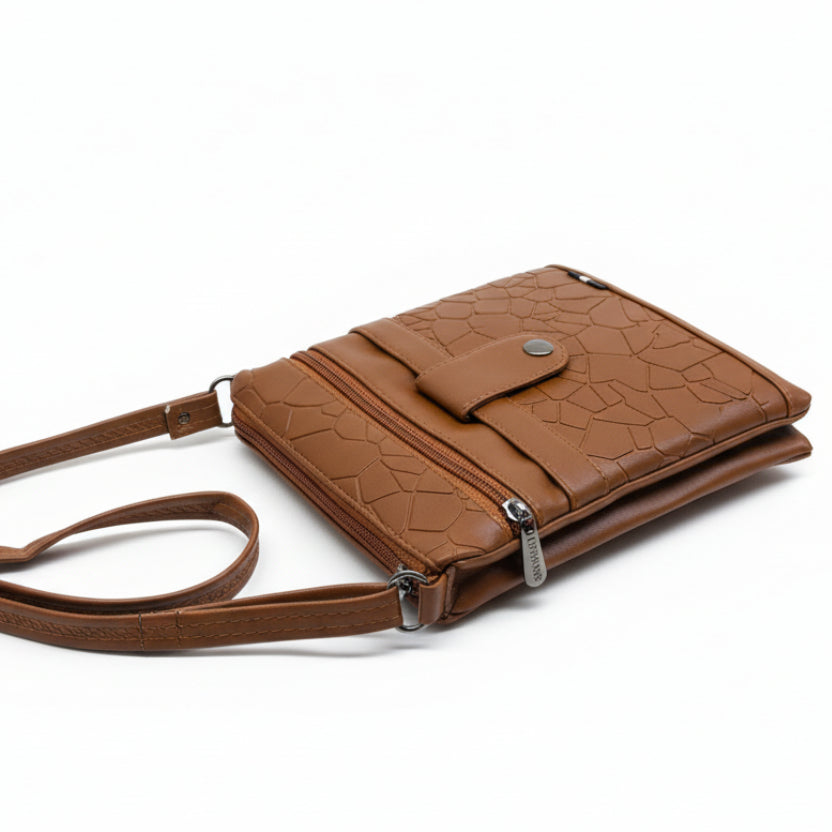 Women Crossbody Sling Bag | Premium PU Leather Small Side Bag for Girls & Ladies | Adjustable Strap | Multiple Zipper Pockets | Lightweight Daily Use Purse