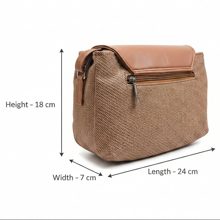 Women’s Stylish Textured Sling Bag | Crossbody Shoulder Bag with Magnetic Flap Closure | Multi-Compartment Everyday Handbag