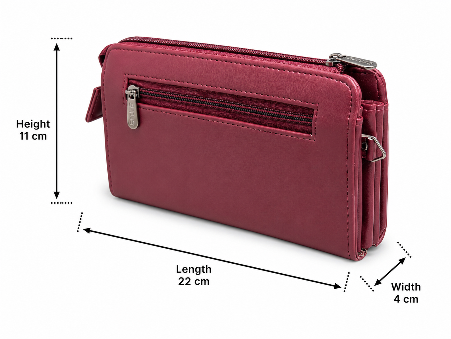 BATUTA Women’s Zip Around Clutch Wallet | PU Leather Ladies Wallet | Multi Compartment Purse with Card Slots, Cash Sections, Coin Pocket & Wrist Strap