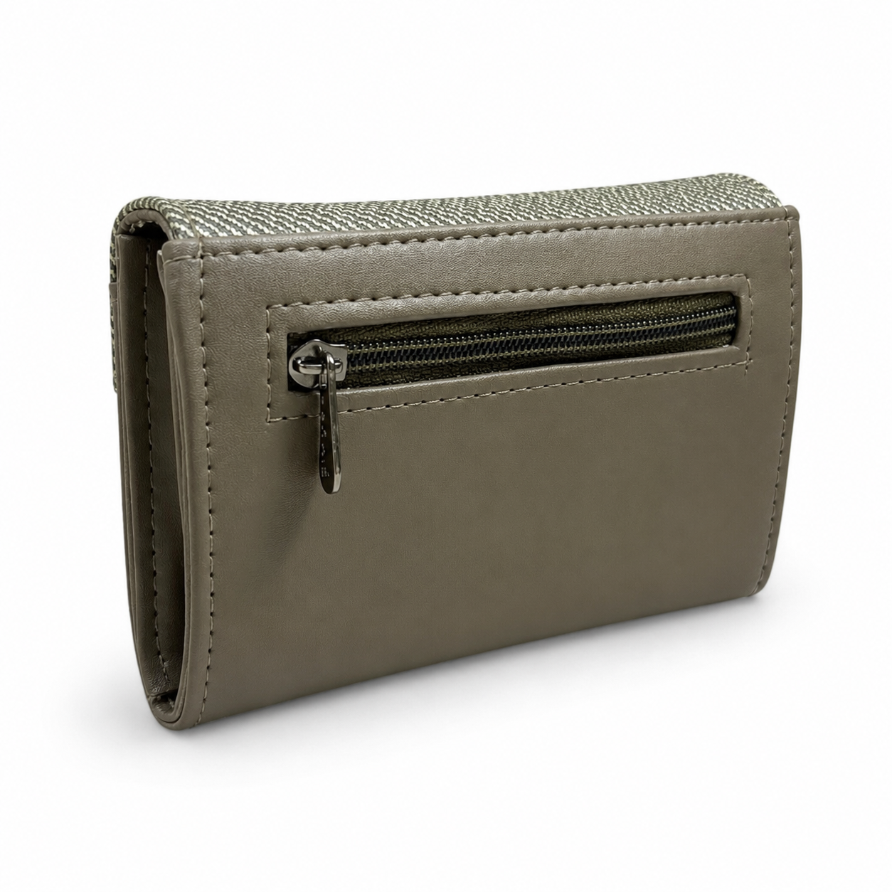 BATUTA Women Bi-Fold PU Leather Wallet | Card Holder | Coin Pocket | Compact Ladies Wallet | Olive Grey