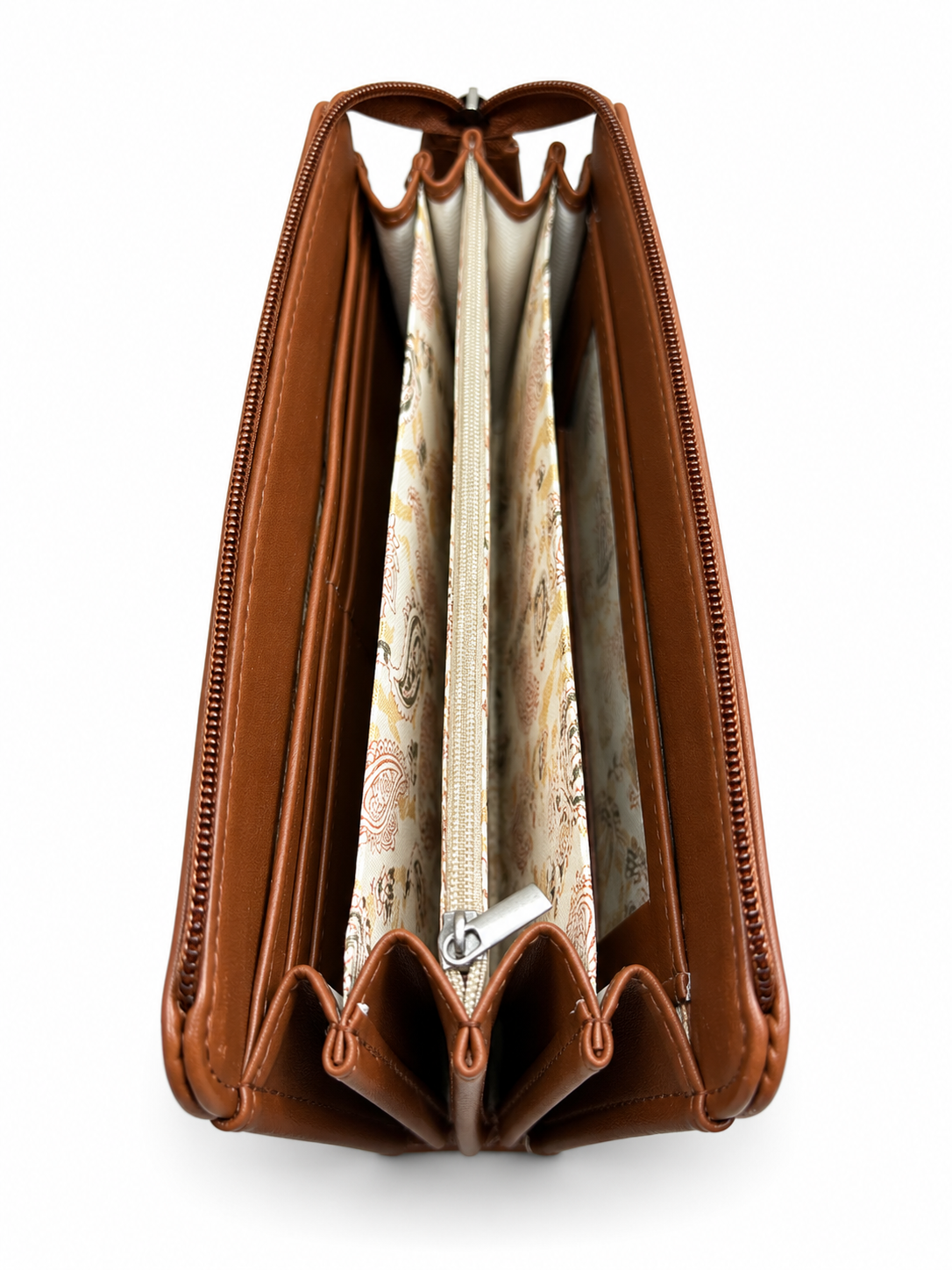 BATUTA Women’s Zip Around Clutch Wallet | PU Leather Ladies Wallet | Multi Compartment Purse with Card Slots, Cash Sections, Coin Pocket & Wrist Strap