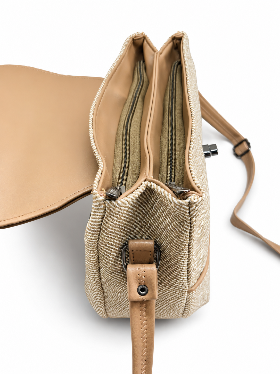 Women’s Stylish Textured Sling Bag | Crossbody Shoulder Bag with Magnetic Flap Closure | Multi-Compartment Everyday Handbag