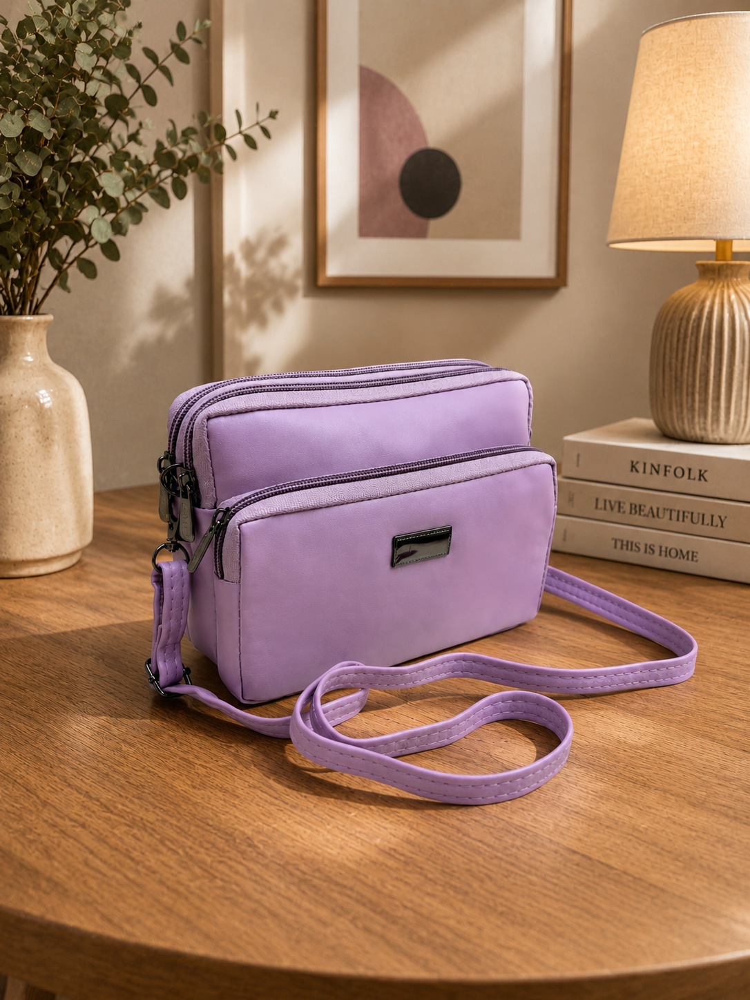 Women's Premium Crossbody Sling Bag | Triple Zip | Spacious Everyday Shoulder Bag