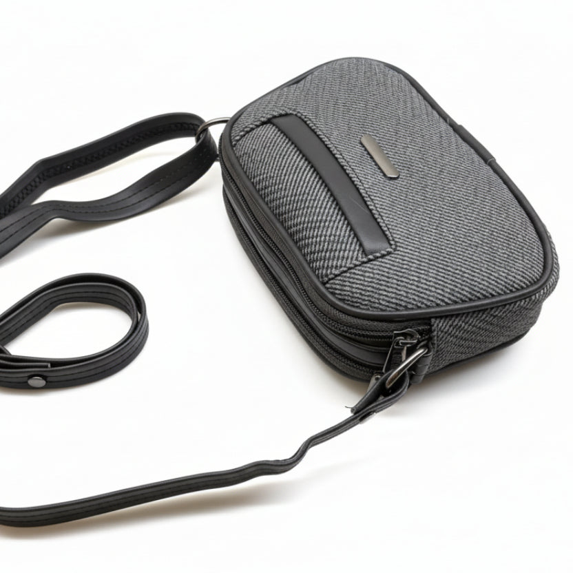 Women Compact Sling Bag | Small Crossbody Shoulder Bag | Multi Pocket | 2 Compartments | Adjustable Strap