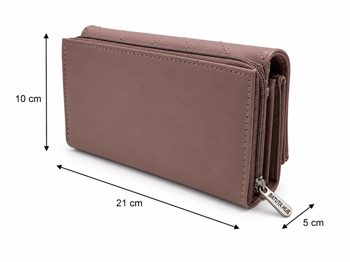 BATUTA Women’s Long Wallet | PU Leather Clutch Wallet for Women | 2 Zip | Multiple Card Slots | Cash & Mobile Holder