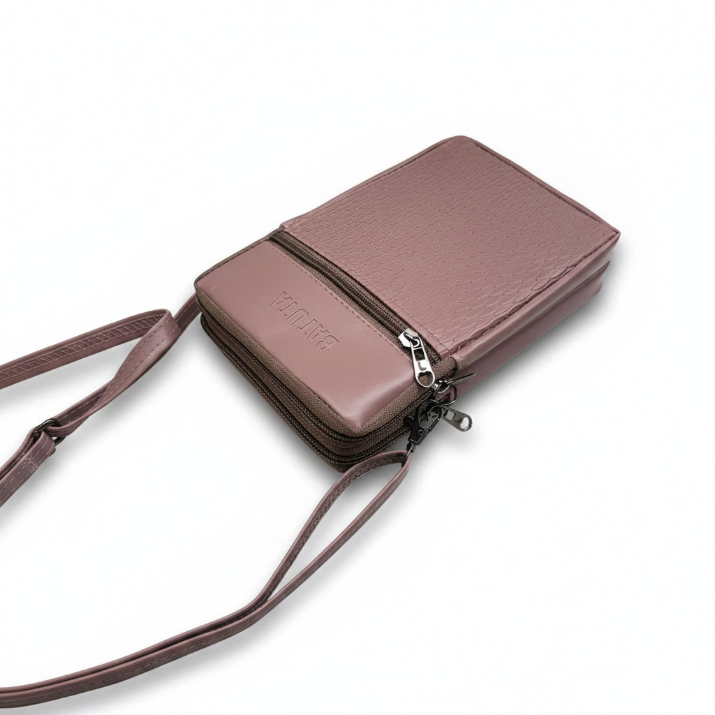 BATUTA HUB Women Crossbody Sling Bag | Premium PU Leather Small Size Bag for Girls & Ladies | Adjustable Strap | Multiple Zipper Pockets | Lightweight Daily Use Purse