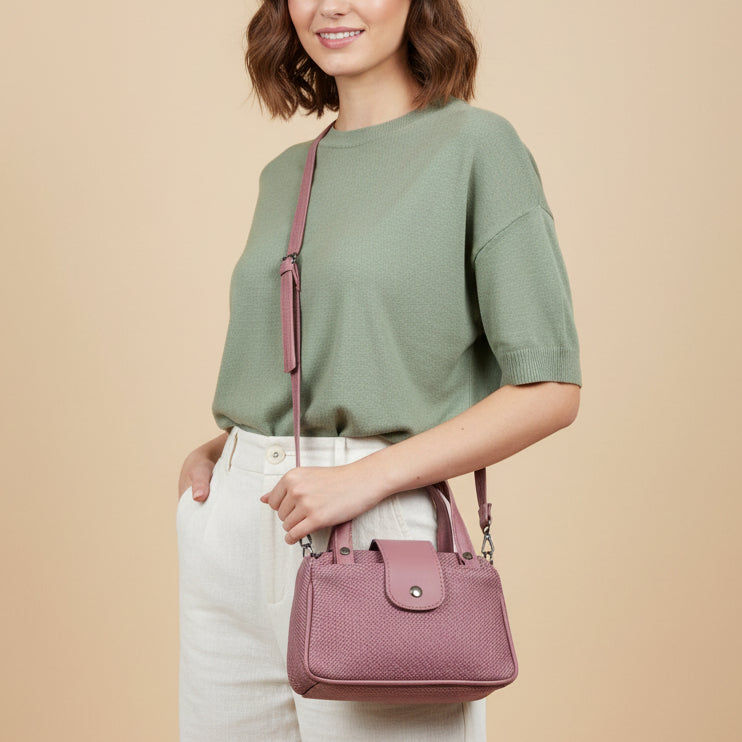 Women Mini Handbag with Sling Strap | Small Stylish Hand Carry Bag | Multi Compartment