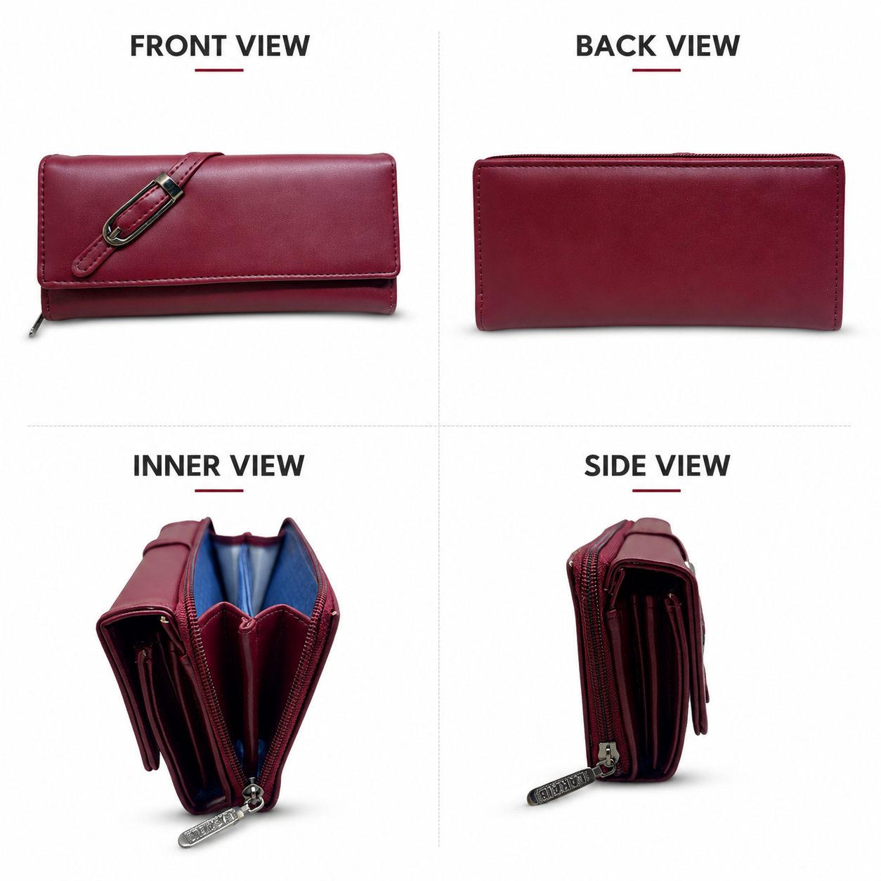 BATUTA Women’s Premium Long Wallet for Women | PU Leather Clutch Wallet | Multiple Card Slots | Cash & Coin Pocket | Stylish Ladies Purse