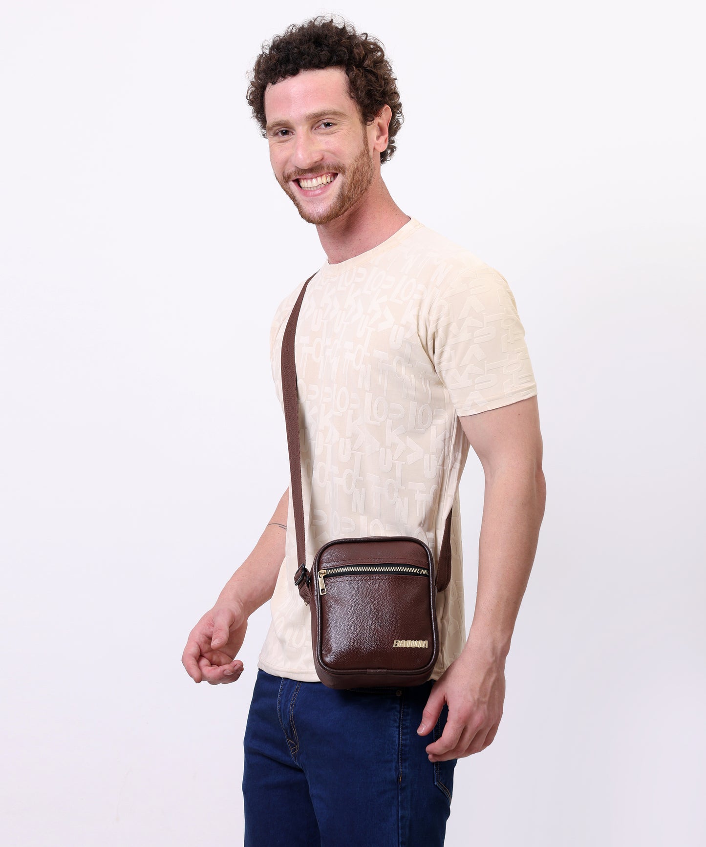Men's and Women's Genuine Leather Sling Bag | Crossbody Shoulder Bag for Travel & Office | Vegan Leather Bag with Adjustable Strap & Spacious Design